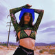 Blue LED cowgirl hat glowing bright for festival fashion Coachella outfits electronic dance events and western costumes