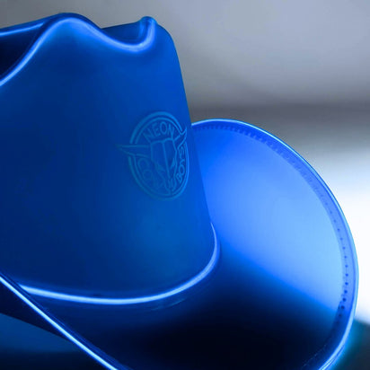 Blue cowboy hat with LED lights glowing ideal for Taylor Swift concert outfits fan costumes and western festival fashion