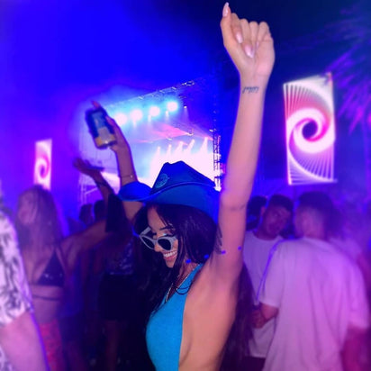 Blue Light Up LED Cowboy Hat Cowboys Game, Concert Pool Party