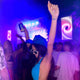 Blue LED cowgirl hat with lights perfect for concert performance stages music festival outfits and western costume fashion