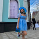 Blue neon cowgirl hat with bright LED lights ideal for luxury party celebrations high end events and western costume fashion