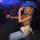 Blue LED cowgirl hat with lights perfect for pool party celebrations summer events and western costume fashion outfits