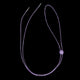 Purple elastic chin strap with adjustable sliding feature for custom fit with light up cowboy hats at music festivals