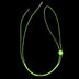 Green elastic chin strap accessory for glow-in-the-dark cowboy hats providing secure fit at EDM festivals and country western raves