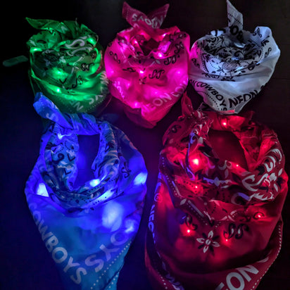 Pink,White, Green, Blue, Red LED Bandanas - Light Up Western Accessories for Beyonce Cowboy Carter Tour - Country Music, Rodeos, and Music Festival Sexy Fashion Set - Cowgirl Halloween Costume