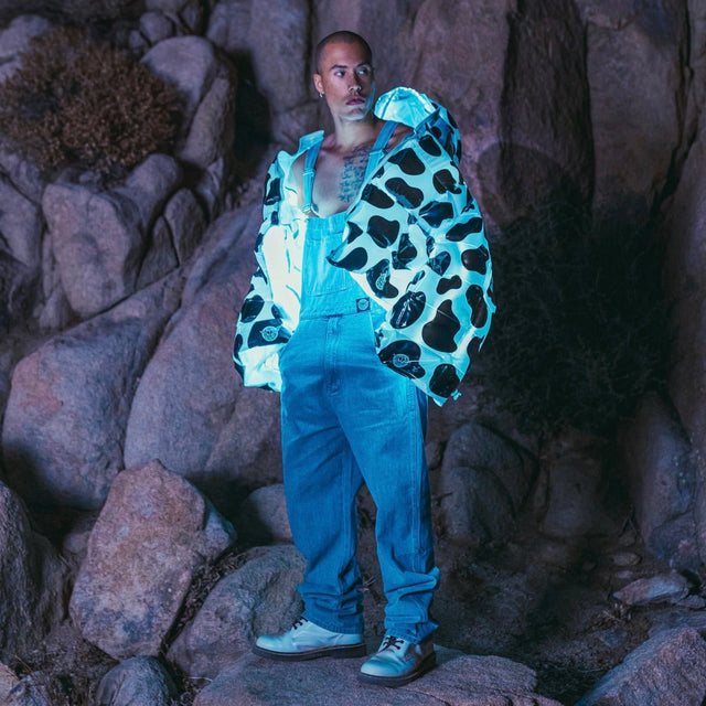 Cowprint Puffer Jacket - Neon Cowboys - couture -