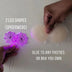 Custom LED spiderweb pasties — glowing purple Halloween light-up nipple covers for goth, costume & rave parties; made-to-order LED shape glued onto any pasties or bra