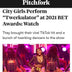 Pitchfork article about City Girls' Twerkulator performance at 2021 BET Awards highlighting custom light up belt buckles as signature performance accessories