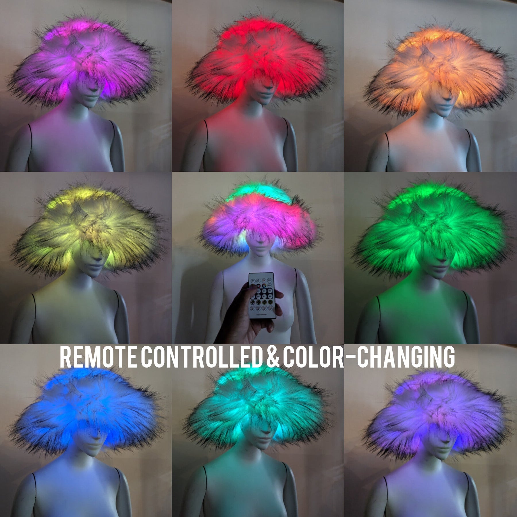 Furry Bucket Hat - Neon Cowboys - 