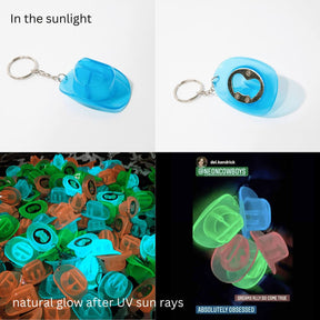 Glow - in - the - Dark Bottle Opener Keychain - Neon Cowboys - Keychains - GBO - BLUE