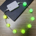 Green LED Ball Necklace with Battery Pack - Glowing Sphere Beads for Music Festivals - Bulk Party Favors for Group Events - Glow Marathon Runs and Matching Friend Outfits