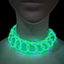 Green LED Chain Choker - Y2K Rave Jewelry - Neon Light Up Necklace - Glowing 2000s Fashion Accessory for Festivals and EDM Dance Parties - St Patricks Day and Halloween Costume Jewelry