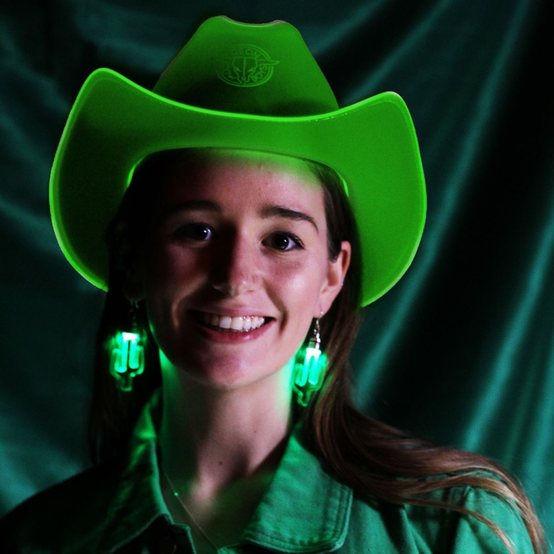 Green LED Neon Cowboys Hat - Neon Cowboys - Neon Cowboys Hat - 