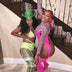 Green cowboy hat with bright LED lights glowing for Meg Thee Stallion hot girl summer vibes and western costume fashion