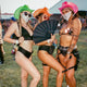 Green cowgirl hat glowing bright with LED lights ideal for festival forest raves outdoor parties and western costume fashion