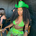 Green LED cowgirl hat glowing perfect for Meg Thee Stallion hot girl summer music videos and western costume fashion