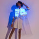 LED 2 - in - 1 Plaid Trench Coat - Neon Cowboys - couture -