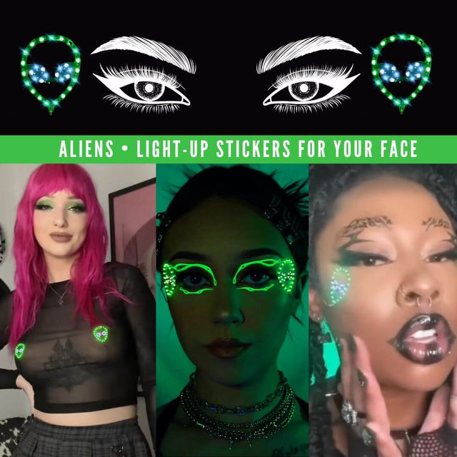 Led Mask Stickers LED Face Stickers | Rave Makeup & Glow Face Jewelry | Neon Cowboys