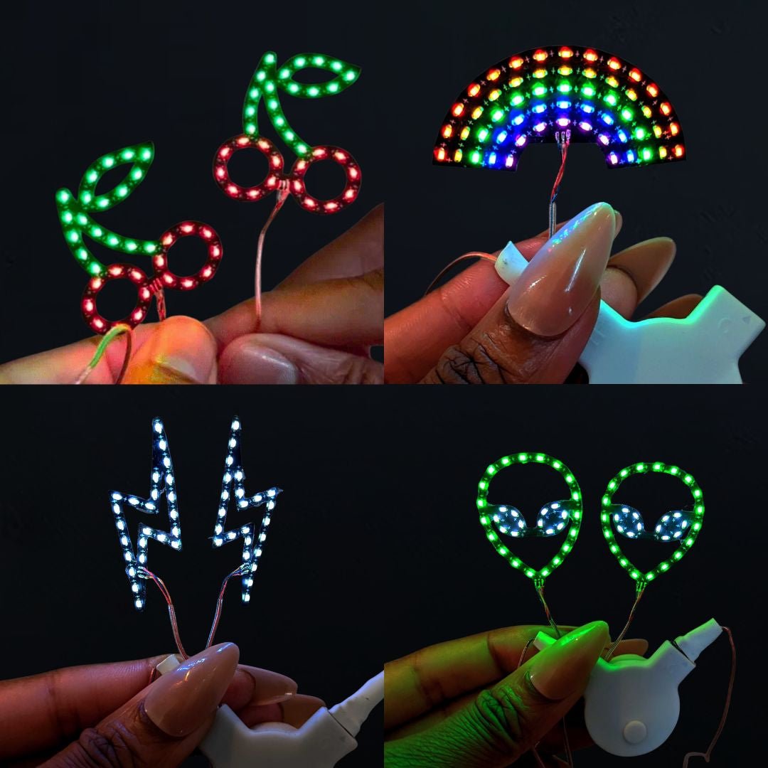 Led Mask Stickers LED Face Jewelry Light up Stickers for Skin | Neon Cowboys