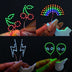 LED Face Stickers [1 Set] - Neon Cowboys - led face sticker - FJSETHEARTS