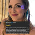 Customer review with LED face stickers - Verified buyer testimonial showing successful application for special events, birthday celebrations, music festivals, and TikTok makeup trends