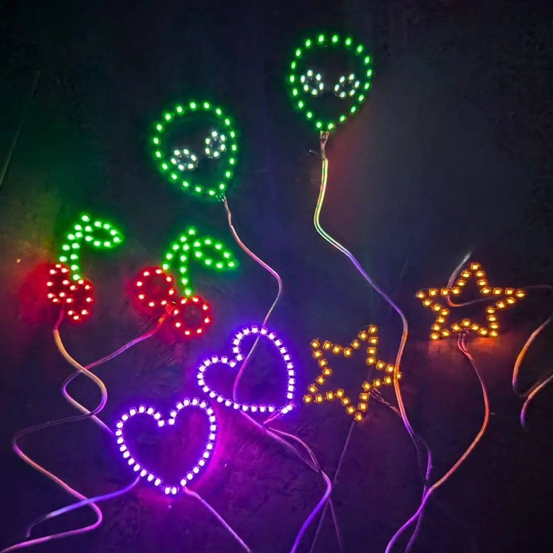 Led Mask Stickers LED Face Stickers | Light up Shapes for Makeup Skin Concert