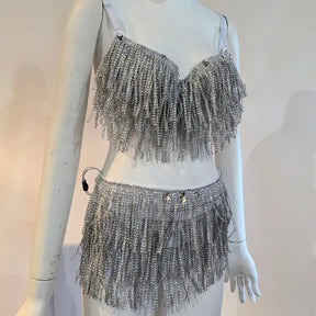 LED Fringe Bra & Bottoms Set - Neon Cowboys - 