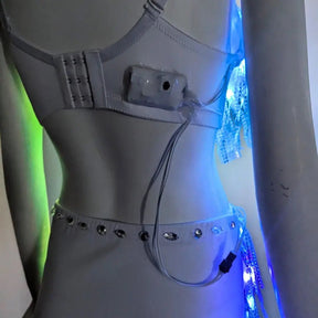 LED Fringe Bra & Bottoms Set - Neon Cowboys - 