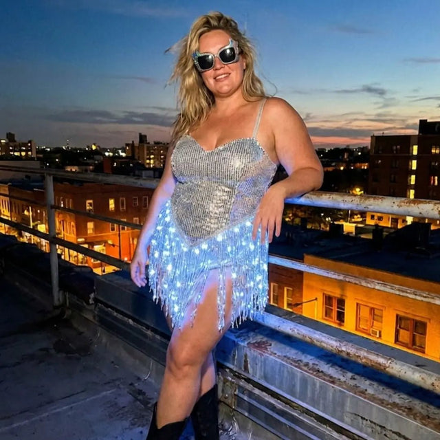Light Up LED Dress Sparkling Sequin Fringe