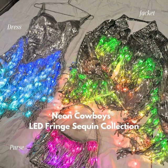 Light Up LED Dress Sparkling Sequin Fringe