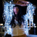 light up sequin glittery silver fringe jacket with metallic sequins on city cowgirl for high fashion brand neon cowboys