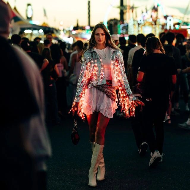 LED Fringe Sequin Jacket - Neon Cowboys - Apparel - FringeJacketS