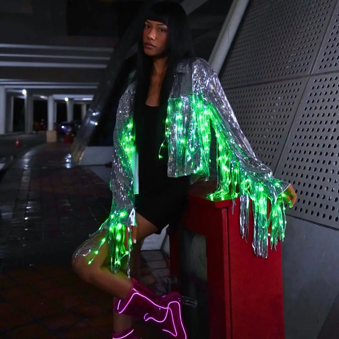 LED Fringe Sequin Jacket - Neon Cowboys - Apparel - FringeJacketS