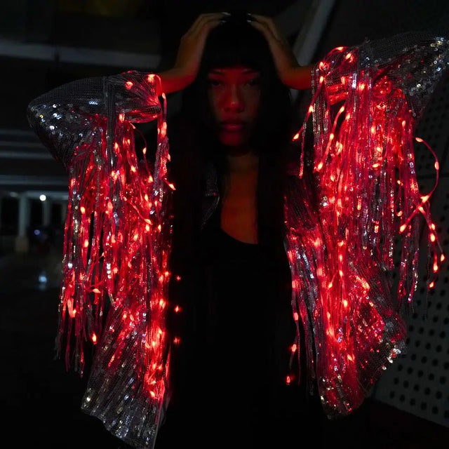 LED Fringe Sequin Jacket - Neon Cowboys - Apparel - FringeJacketS
