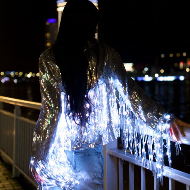 LED Fringe Sequin Jacket - Neon Cowboys - Apparel - FringeJacketS