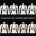 LED Halter Harness in 8 color options — a color-changing light-up triangle harness bra with multiple light modes for festivals, raves and performers.