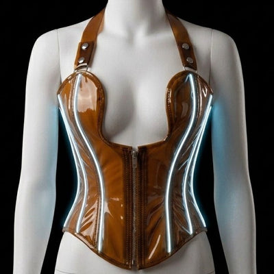 LED Light-up PVC Halter Corset