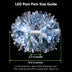 LED pom pom size guide: 14.2 inches across on a 2.7-inch baton handle, 6-inch silver metallic streamers, about 1,500 strands and 100+ LEDs per pom (50+ on each side), about 7 oz