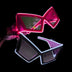 LED Space Sunglasses with Pink Geometric Design - Light Up Space Cowgirl Eyewear - Illuminated Festival Glasses for Halloween and Cosmic Parties