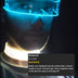 Glowing blue WANTED light up LED choker on person's neck at dark nightclub party costume accessory that adds unique festival style to any concert outfit for women attending themed events