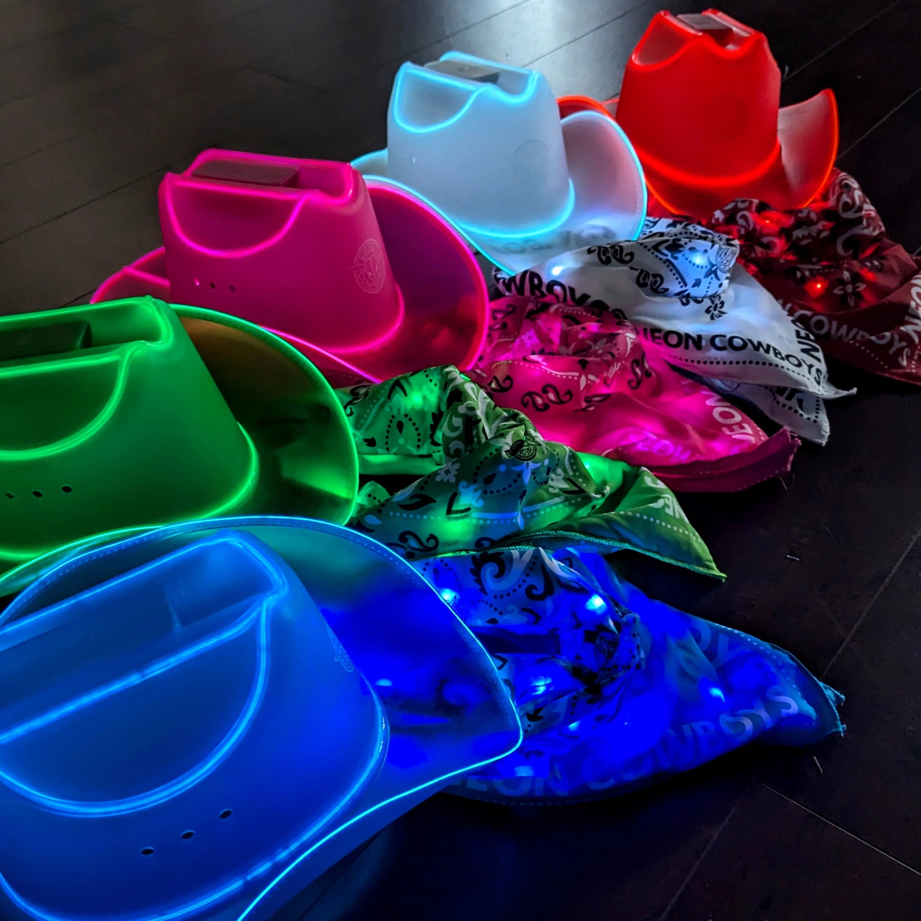 LED Western Accessories Collection - Light Up Cowboy Hats and Bandanas - Festival Gear for Rodeos and Country Music Events and EDM Raves and Beyonce Concert Tour