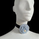 Blue LED Rose Choker - Velvet Necklace with Illuminated Flower - Light Up Jewelry Design for Costume Parties - Bridgerton Rave Halloween Event - Marie Antoinette Costume Jewelry
