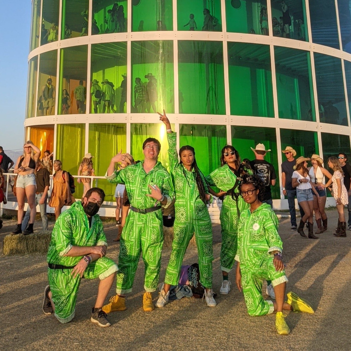 Light Up Bandana Jumpsuit - Neon Cowboys - couture - 