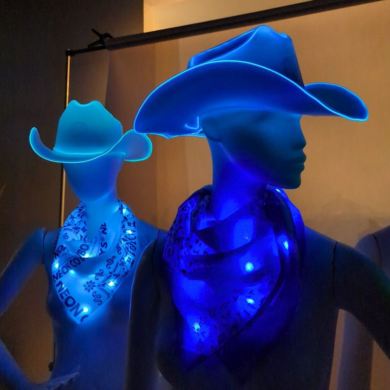 LED Bandana Neckerchief Scarf | Neon Cowboys Light Up