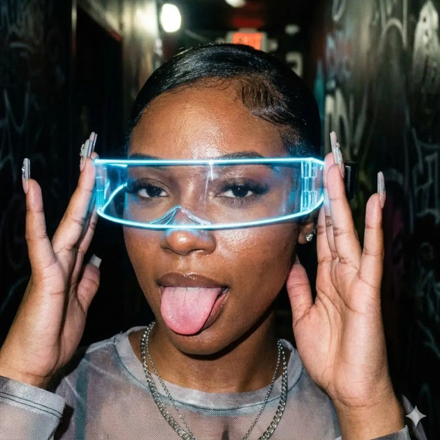 cyber goggles Light Up LED Transparent Cyber Glasses