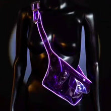 Purple light up fanny pack showing alternative color option for EDM festivals and electronic music events