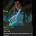 Person wearing illuminated fanny pack at concert with five-star customer review highlighting stand-out festival accessory that receives compliments