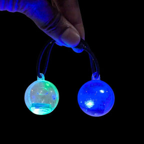 Light Up Hair Ties - RGB Blue Illuminated Hair Accessories - Blue Color Changing Hair Ties for Parties, Raves, EDM Festivals - Bulk Group Party Favors