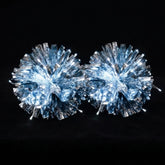 Glowing white LED light-up pom poms, a pair of rechargeable color-changing cheer poms lit up bright for cheerleaders, dance teams, raves and game day