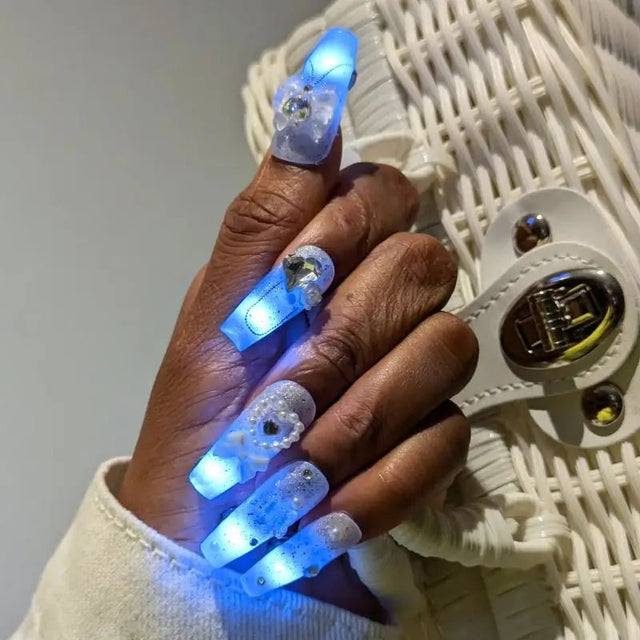 Light up LED Press - On Nails - Neon Cowboys - Accessories - LEDNailsWLuxeXS